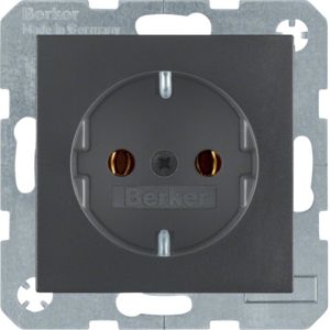 Berker 41431606 Schutzkontakt-Steckdose mit Schraub-Liftklemmen, S.1/B.3/B.7, anthrazit matt