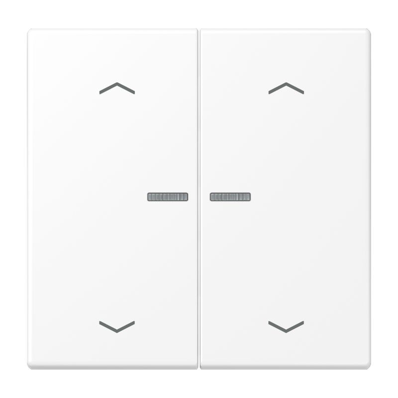 Jung LS102KO5PWWM Wippe mit Lichtleiter, mit Pfeilsymbolen für Taster 2-fach, Duroplast lackiert, F10, Serie LS, schneeweiß matt