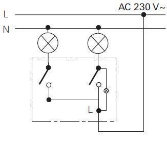 Jung 505U Wippschalter (Einsatz) 10 AX 250 V~, Serien