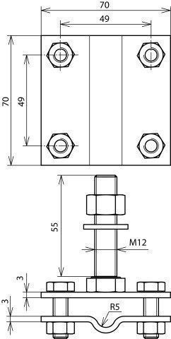 Dehn 478 149 Anschlussklemme schwer M12