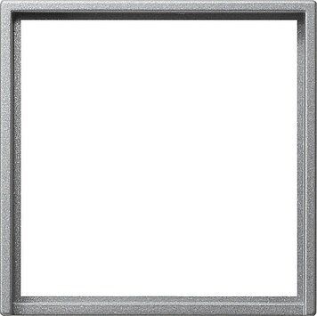 Gira 028226 Adapterrahmen mit quadratischem Ausschnitt für Geräte mit Abdeckung (50 x 50 mm), System 55, Farbe alu