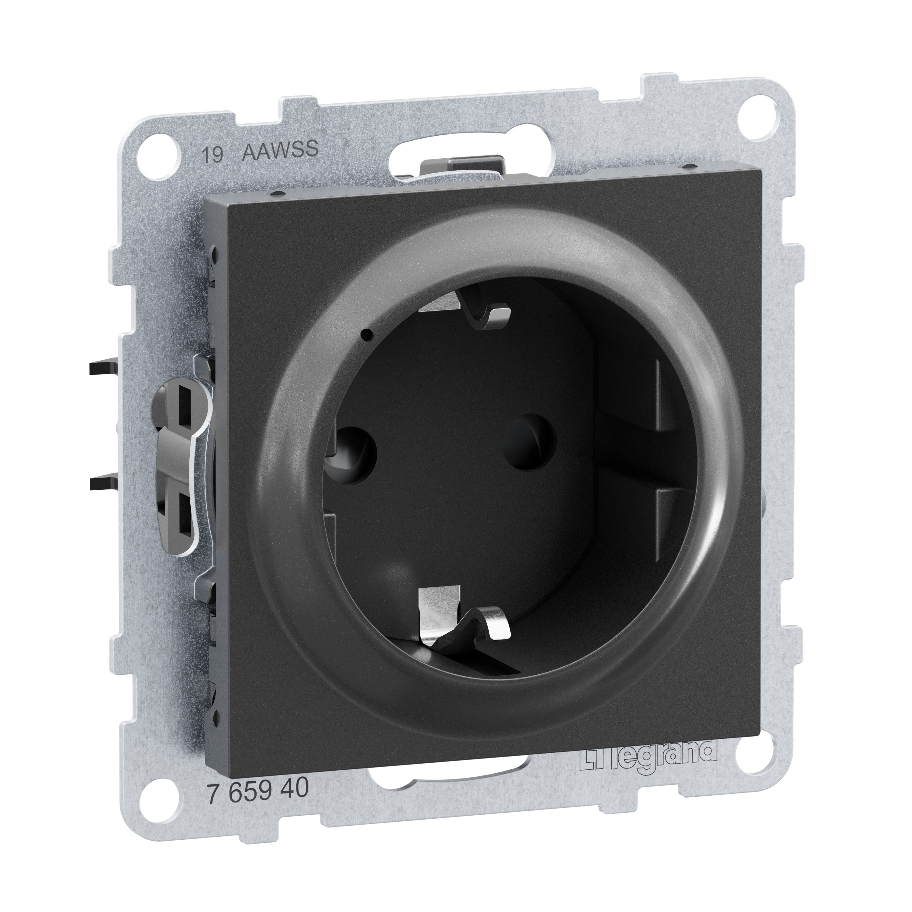 Legrand 765940 SEANO with Netatmo Schutzkontakt-Steckdose zum Schalten und für Energiemessung inklusive Abdeckung, anthrazit