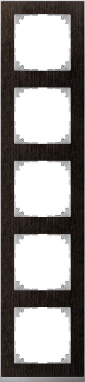 Merten MEG4050-3671 Rahmen 5-fach, M-Pure Decor, Wenge/aluminium