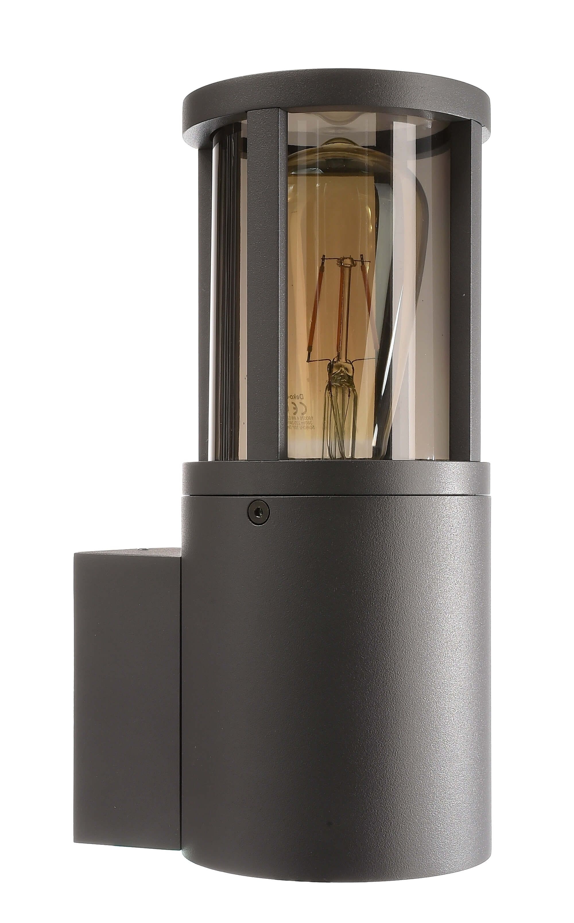 Deko-Light 731153 Wandaufbauleuchte, Facado II rund getönt, 1x max 20 W, 220-240 V/AC, 50 / 60 Hz, IP 65, dunkelgrau