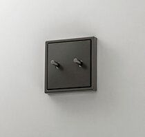 Jung AL12-5DR01 Abdeckung mit Kipphebel "Zylinder", 2 Kipphebel, Serie LS 1912, dark (lackiertes Aluminium)