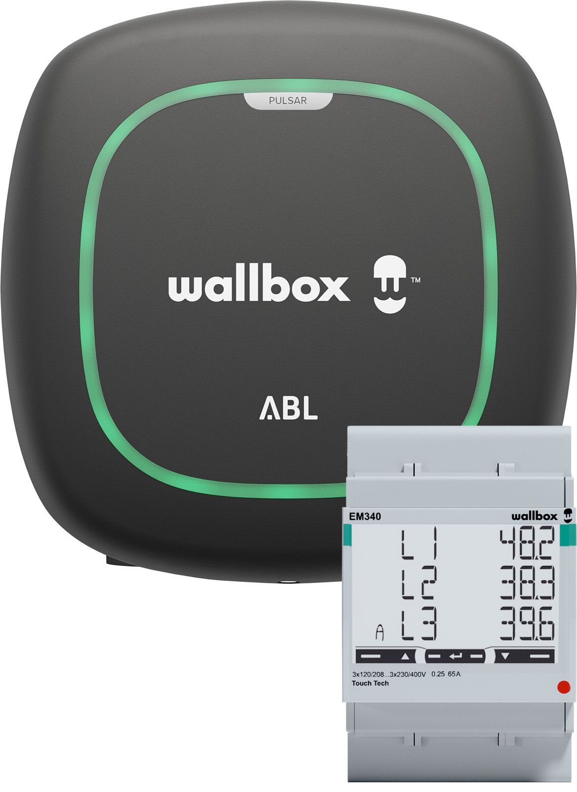 ABL 100000496 Wallbox ABL Pulsar Solar Bundle Ladestation 11 kW mit fest angeschlagenem Ladekabel und Energy Meter Pulsar