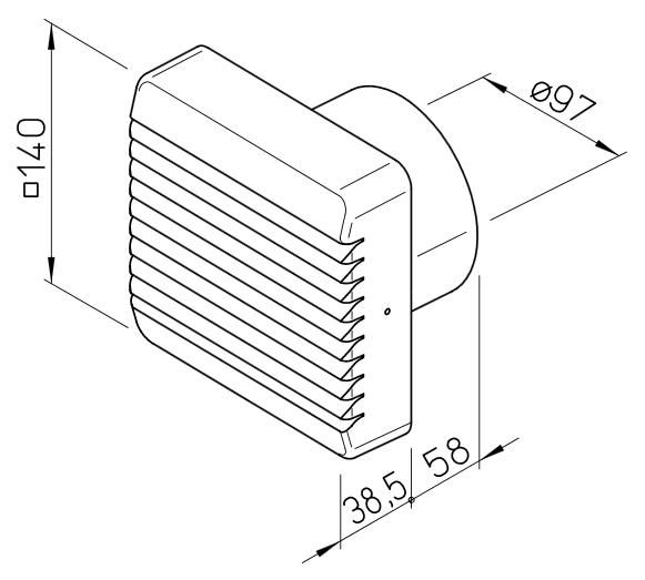 Helios MiniVent HR 90 KE Minilüfter mit Kugellager