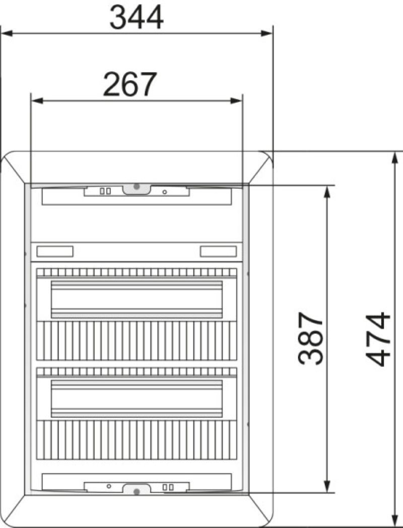 ABN A24UP AMIGO Kleinverteiler, 2-reihig, 24 TE, UP mit Volltür, 344x474x101 mm, weiß
