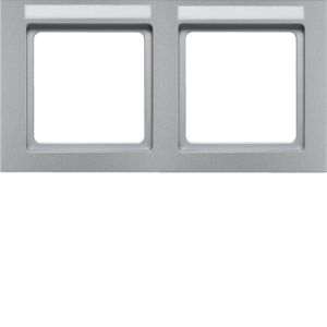 Berker 10226094 Rahmen 2-fach mit Beschriftungsfeld waagerecht, Q.3, aluminium samt