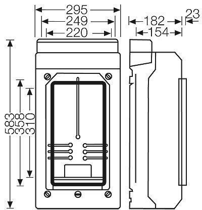 Hensel KV 9338  Zählergehäuse  IP54, 295 x 583 mm