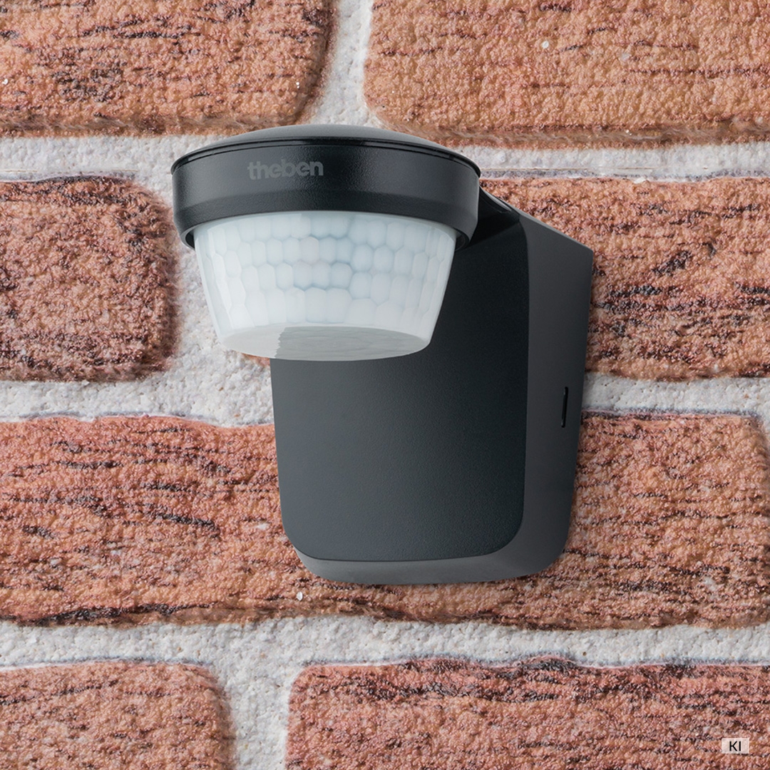 Theben 1010511 theLuxa S360 BK Bewegungsmelder 360° für Wandmontage, IP55, schwarz