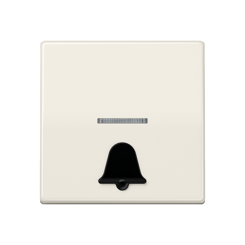 Jung AS591K1KO5 Wippe 1-fach, mit tastbarem Symbol Klingel, mit Lichtleiter, Duroplast, Serie AS, weiß (ivory)