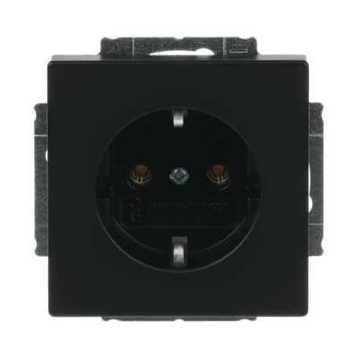 Busch-Jaeger 20 EUC-885 Schutzkontakt-Steckdose, mit Befestigungskrallen, schwarz matt, Plattform 63