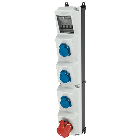 Mennekes 960004 AMAXX s Steckdosen-Kombination, IP44, 3x Schutzkontakt, 1x CEE
