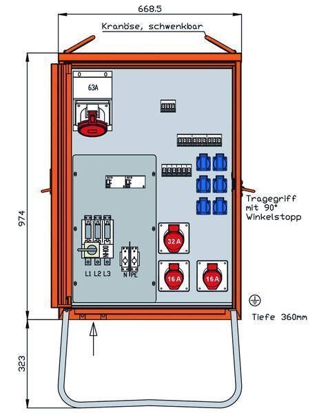 Walther Electric WV0363R1 Verteilerschrank 55kVA