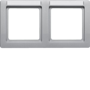 Berker 10226014 Rahmen 2-fach mit Beschriftungsfeld waagerecht, Q.1, aluminium samt