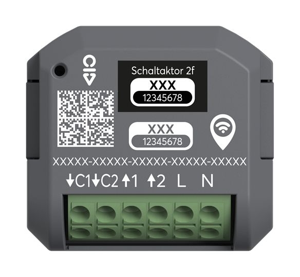 Busch-Jaeger 62821 U-WL Schaltaktor 2-fach, Unterputz, Wireless, Busch-free@home®|Busch-flexTronics®, grau/anthrazit