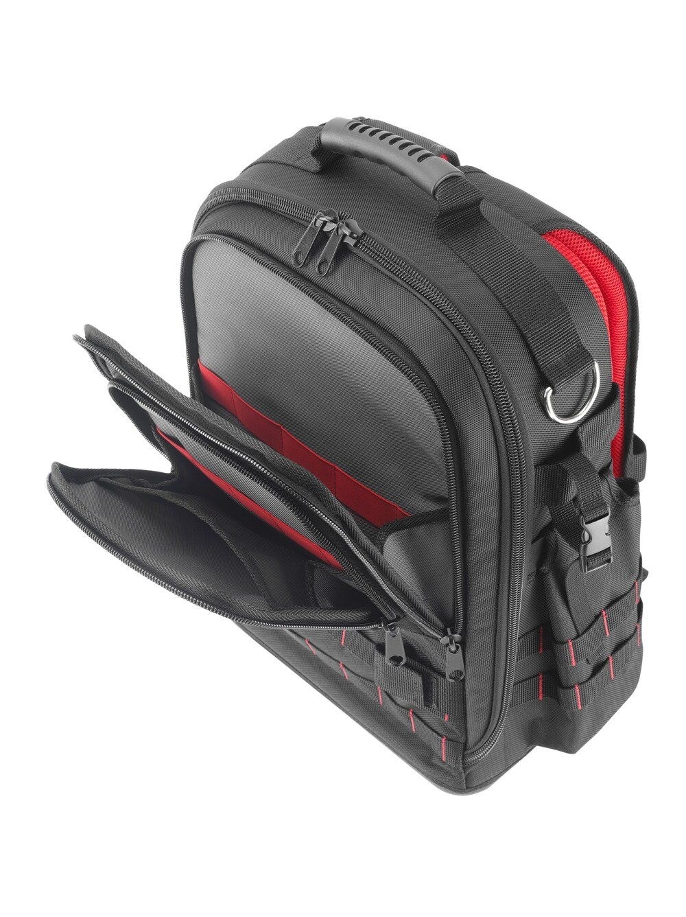 B-Ware - Cimco 17 0425 Werkzeug Rucksack ERGO-XL30, unbestückt, 4 geschützte Reißverschlussfächer, ergonomische Rückenpolsterung, mit 90 Möglichkeiten zur Befestigung, Klemmen, Stecken und Verstauen