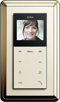 Gira 123901 Wohnungsstation Video Aufputz Plus, System 55, cremeweiß glänzend