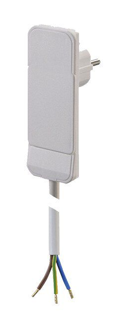 Bachmann 933.004 Flat Plug Schutzkontaktstecker, 1.5m H05VV-F 3G1.5 (10cm abgemantelt / Aderendhülsen), kein Auswurf