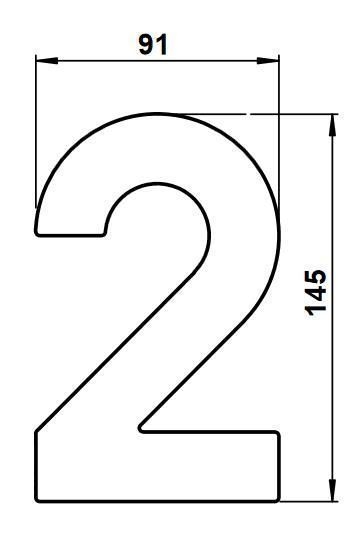 Albert 690922 Edelstahl-Hausnummer "2"