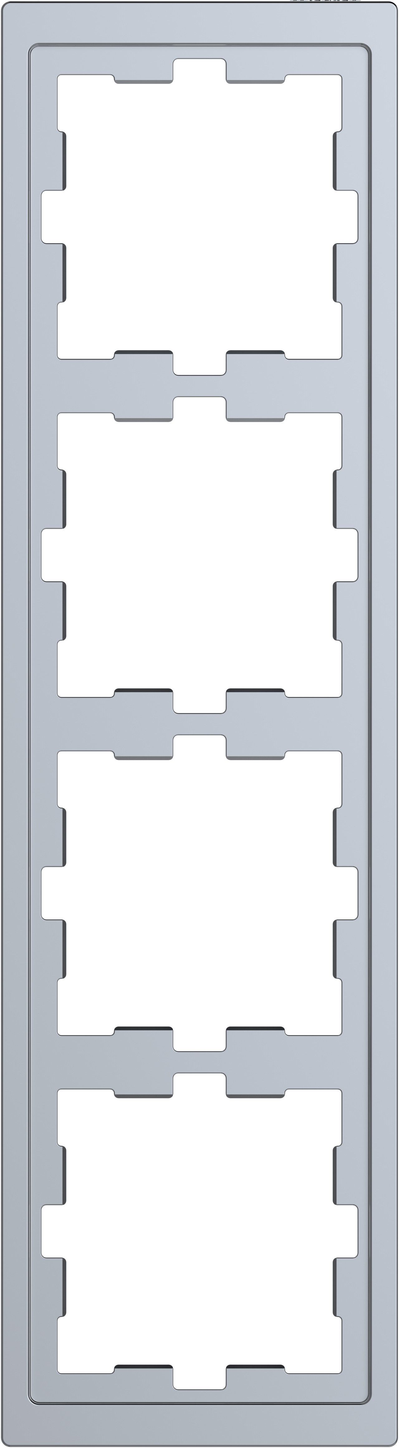 Merten MEG4040-6536 Rahmen 4-fach, D-Life, Edelstahl