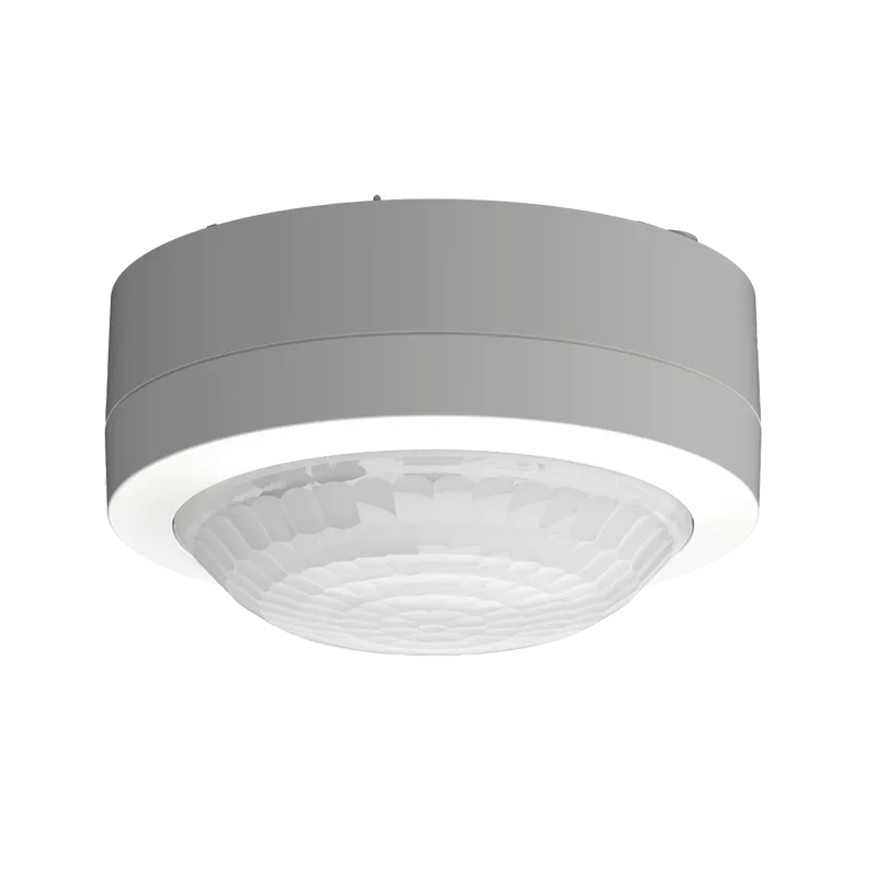 Theben 1030203 PIRA T8 AP Bewegungsmelder (PIR) für die Aufputz-Deckenmontage im Innenbereich, Erfassungsbereich rund 360° mit Durchmesser 8 m, permanente Lichtmessung, 200 W LED