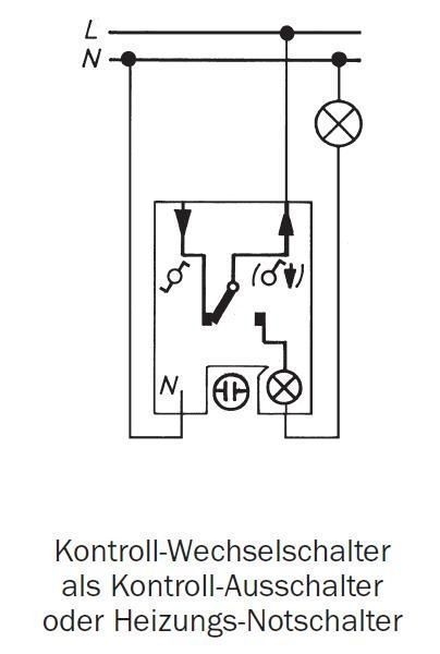 Merten MEG3106-8029 Aus/Wechsel-Kontrollschalter, 1-polig, AQUASTAR, lichtgrau