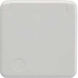 Berker 421109 Schutzkontakt-Steckdose mit Abdeckplatte und Klappdeckel, wg Up IP44, polarweiß glänzend