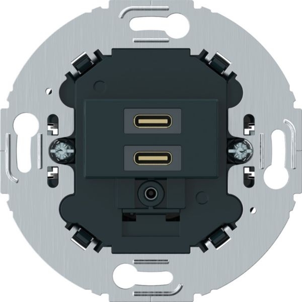 Berker 270425 USB-Ladesteckdose, C-C, 20 W, rund, Unterputz, anthrazit matt