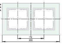 Berker 10126909 Glasrahmen 2-fach, B.7, Glas polarweiß/polarweiß matt