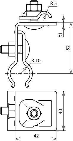 Dehn 223 040 Dachleitungshalter mit Klemmblock
