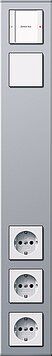 Gira 136326 Profil 3-fach senkrecht oder waagerecht, Profil 55, aluminium