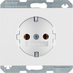 Berker 41157009 Schutzkontakt-Steckdose mit Schraub-Liftklemmen K.1 polarweiß glänzend