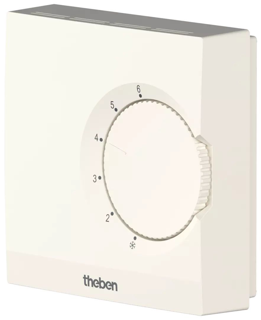 Theben 7010003 RAMSES 701 S Elektronischer Aufputz-Raumthermostat, Temperaturregelung über Stellrad, weiß