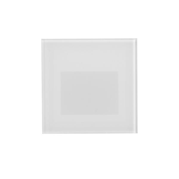Brumberg 10159073 LED-Wandeinbauleuchte für Gerätedosen, quadratisch, 230 V AC, 50 Hz, 1,5 W, 3000 K, weiß mit Dekoglas