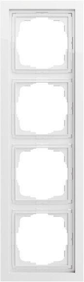Gira 0214705 Abdeckrahmen 4-fach für flachen Einbau, Gira F200, reinweiß glänzend
