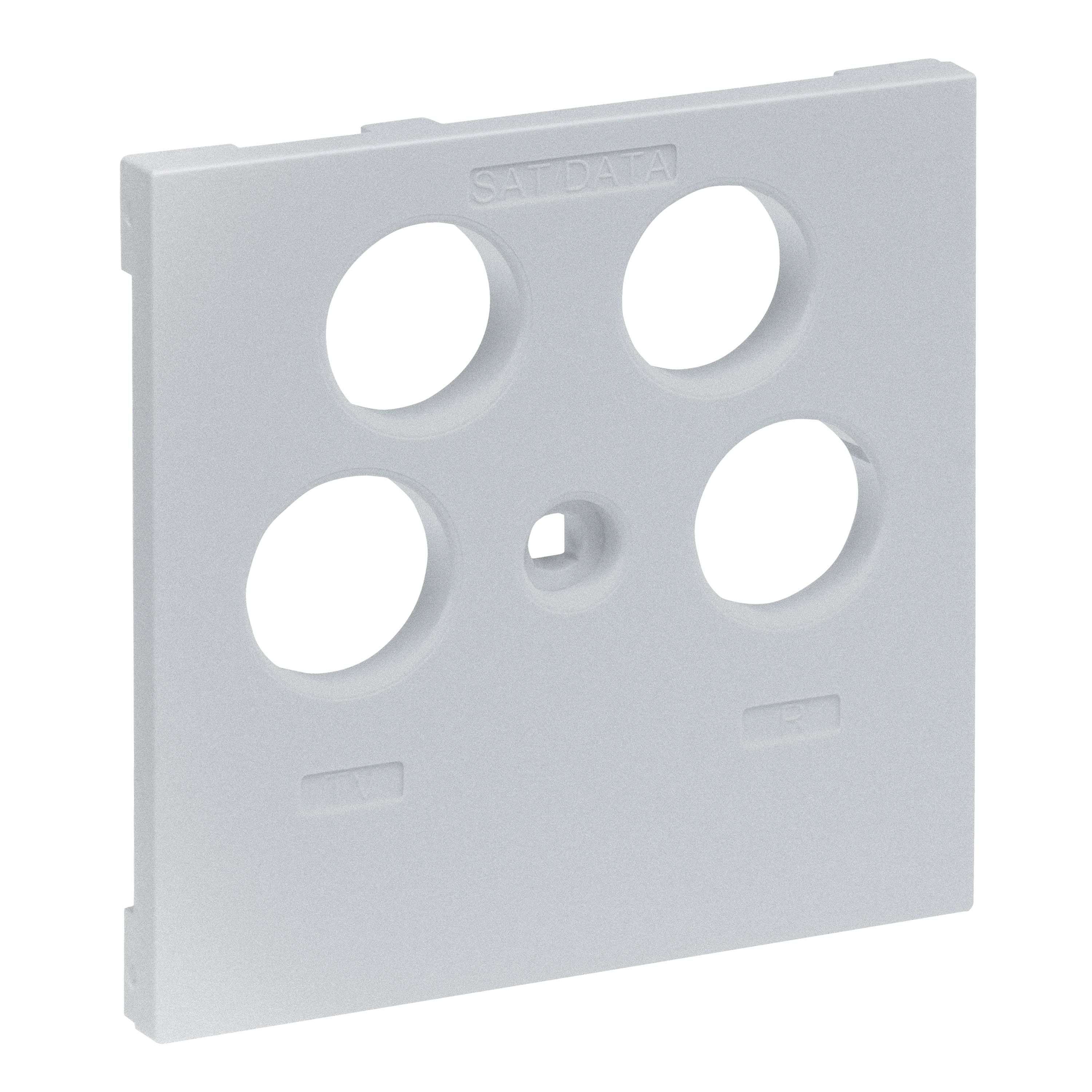 Legrand 765257 SEANO Abdeckung TV-R-SAT-SAT für Fremdfabrikate von Axing, Triax, Wisi, Hirschmann und Astro, aluminium lackiert