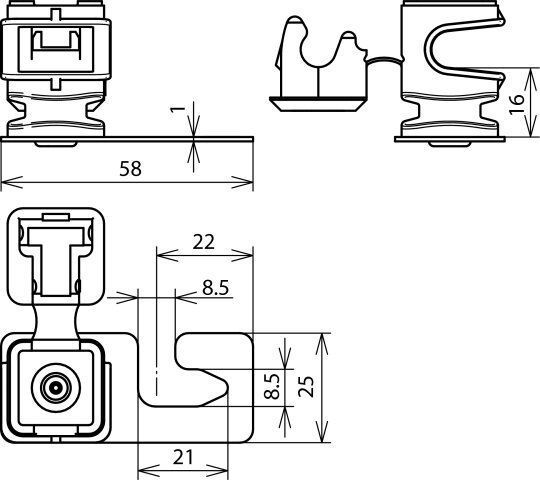 Dehn + Söhne 204 916 Dachleitungshalter Profil 5/8 Dächer