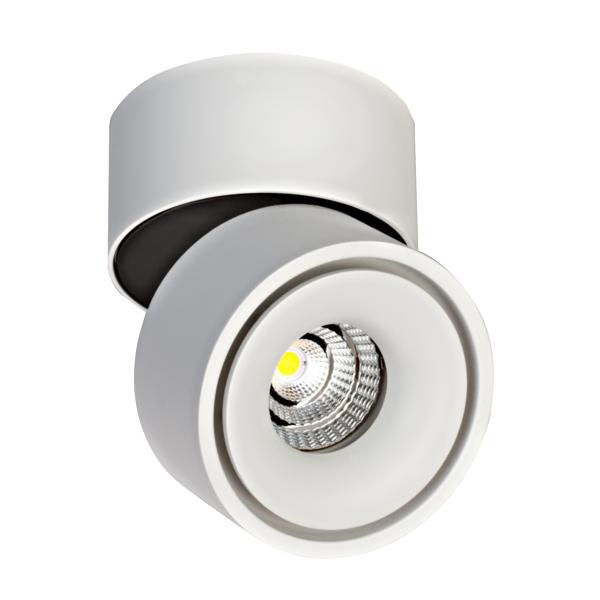 Brumberg 12061073 LED-Anbaustrahler 230 V AC, 50 Hz, 9,8 W, 34°, 3000 K, rund, dreh- und schwenkbar, weiß