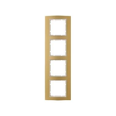 Berker 10143046 Rahmen 4-fach, B.3, Alu, gold/polarweiß