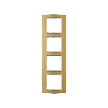 Berker 10143046 Rahmen 4-fach, B.3, Alu, gold/polarweiß