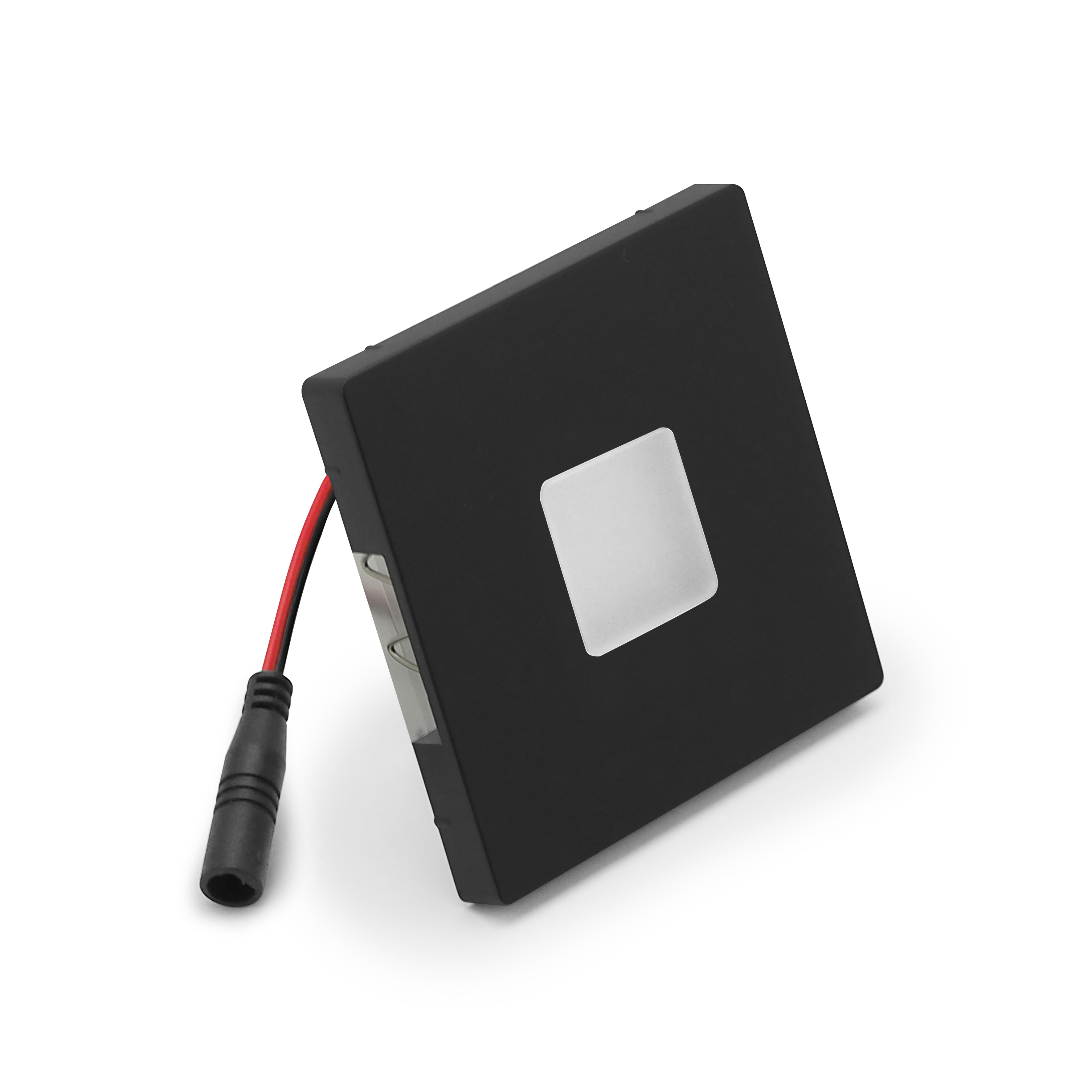 qles WEQ6034 Wandeinbauleuchte Quadrat, für Merten D-Life, beleuchtet/LED/warmweiß (3000k), Anthrazit, lackiert, IP44