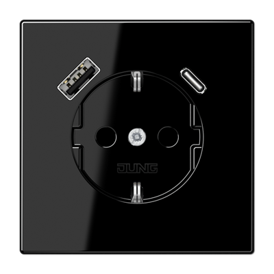 Jung LS1520-15CASW Schutzkontakt-Steckdose mit USB Typ A und C