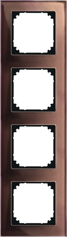 Merten 489415 Echtglasrahmen 4-fach, M-PLAN, Mahagonibraun