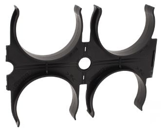 Fränkische Rohrwerke 19944075 Kabuflex-Abstandhalter 4-fach, 75mm, schwarz