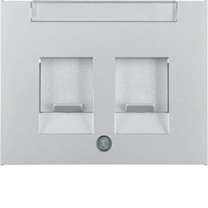 Berker 11827003 Zentralstück mit 2 Staubschutzschiebern und Beschriftungsfeld, K.5, Alu