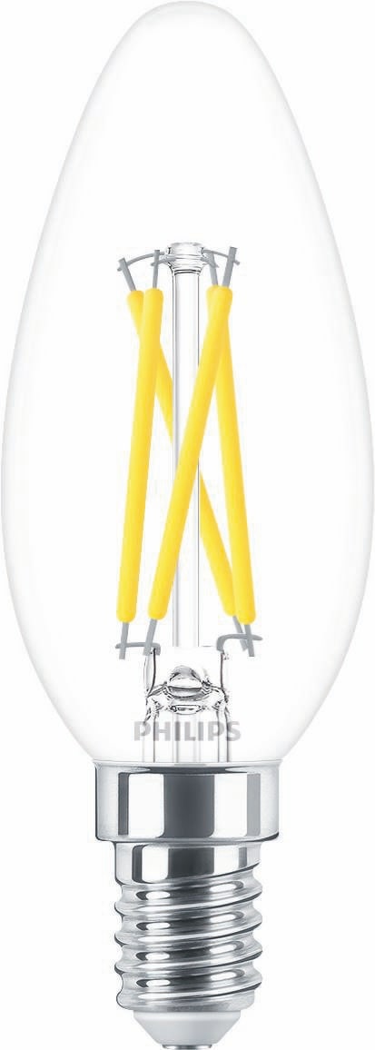 Philips 44935000 MASTER GLASS LED-Lampen in Kerzenform, 2,5 W, 922, 340 lm, E14, dimmbar