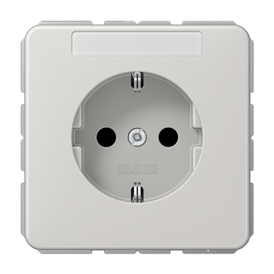 Jung CD1520NALG Schutzkontakt-Steckdose, 16 A 250 V ~, mit Schriftfeld, Duroplast, Serie CD, lichtgrau