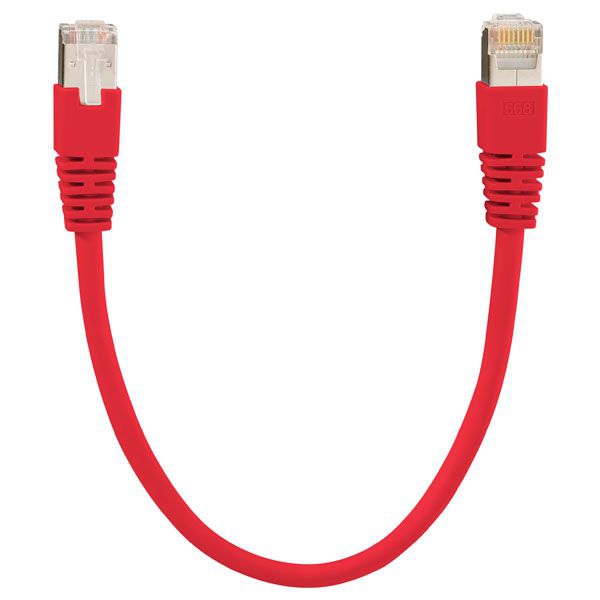Rutenbeck 21500305 Patchkabel, Cat.6A iso 0,5 m rot